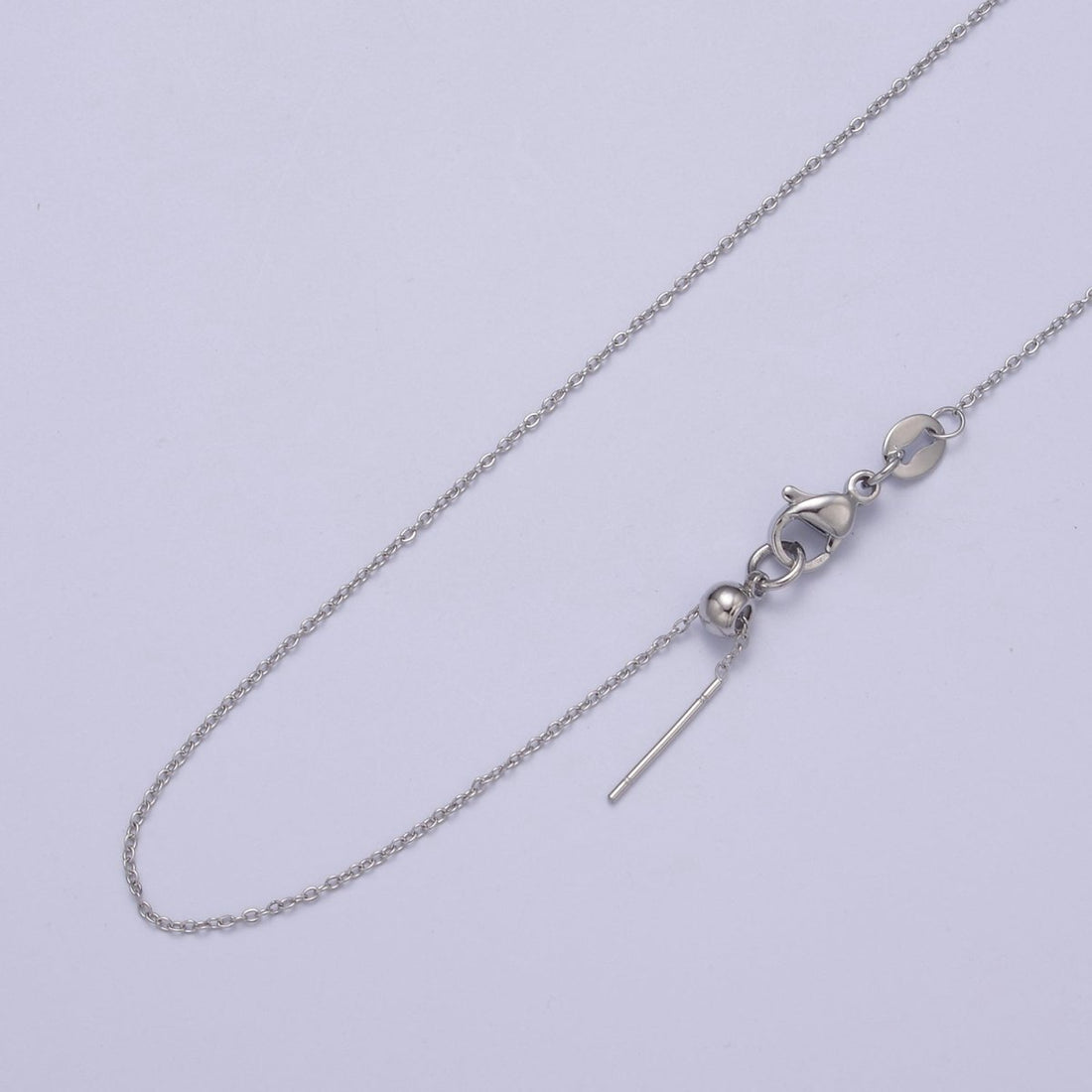 14K Gold Filled 0.6mm Dainty Cable Chain 18 Inch Layering Cable Slider Necklace in Silver &amp; Gold | WA-728 WA-735 Clearance Pricing