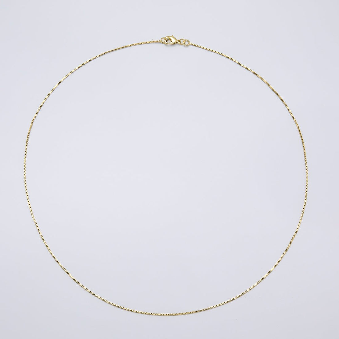 14K Gold Filled 0.6mm Minimalist Box Chain 19.5 Inch Necklace | WA-04273