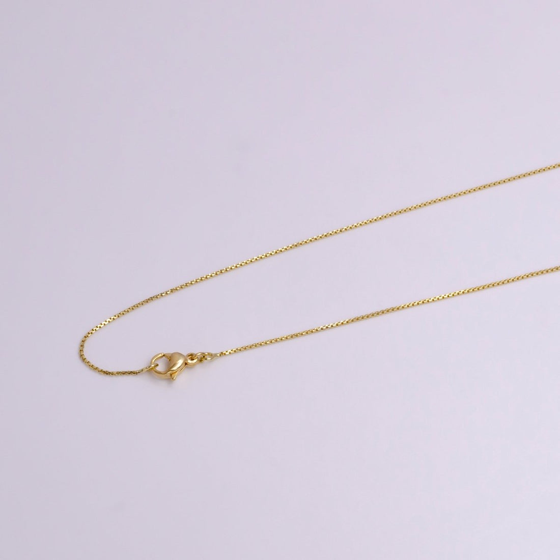 14K Gold Filled 0.8mm Dainty Box 19.5 Inch Layering Chain Necklace | WA-1906 Clearance Pricing