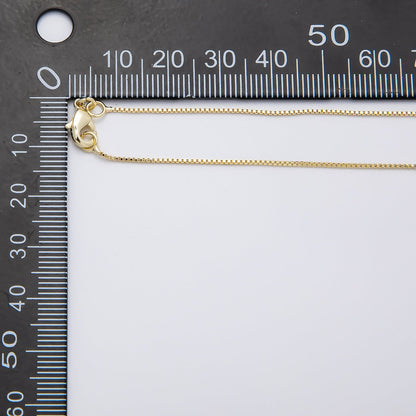 14K Gold Filled 0.8mm Minimalist Box Chain 19.5 Inch Necklace | WA-04274
