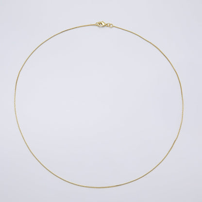 14K Gold Filled 0.8mm Minimalist Box Chain 19.5 Inch Necklace | WA-04274