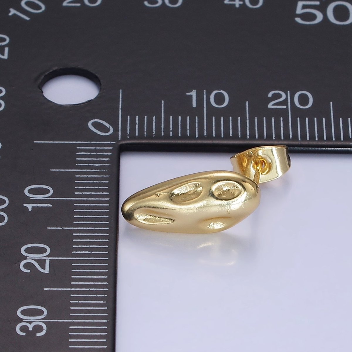 14K Gold Filled 10m Hammered Oval Stud Earrings Findings in Gold &amp; Silver | Z740 Z741