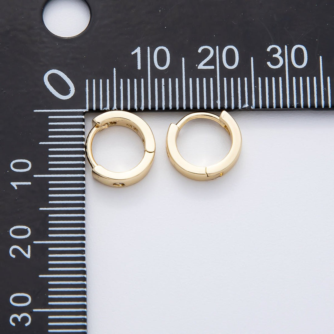 14K Gold Filled 10mm Clear CZ Round Minimalist Cartilage Huggie Earrings | AJ241