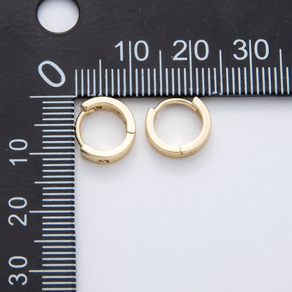 14K Gold Filled 10mm Clear CZ Round Minimalist Cartilage Huggie Earrings | AJ241