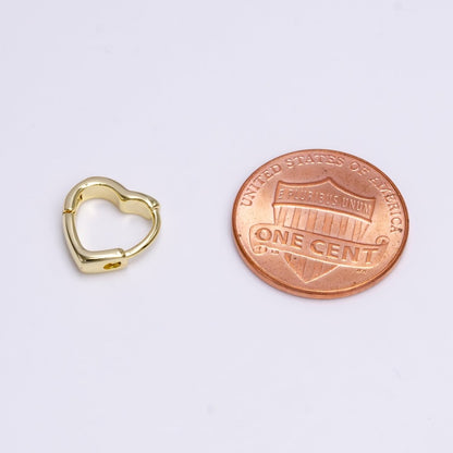 14K Gold Filled 10mm Heart Huggie Cartilage Earrings | AD-464