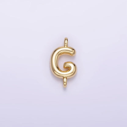 14K Gold Filled 10mm Initial Letter Chubby Balloon Mini Connector | A1539 - A1551