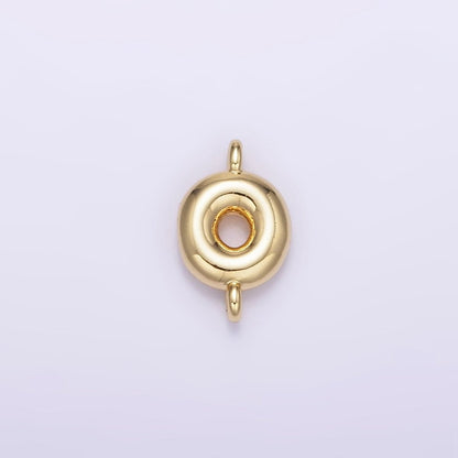 14K Gold Filled 10mm Initial Letter Chubby Balloon Mini Connector | A1539 - A1551