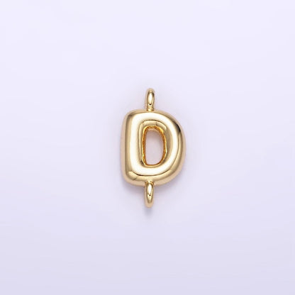 14K Gold Filled 10mm Initial Letter Chubby Balloon Mini Connector | A1539 - A1551
