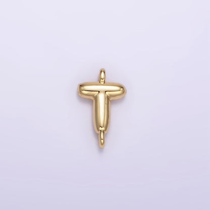14K Gold Filled 10mm Initial Letter Chubby Balloon Mini Connector | A1539 - A1551