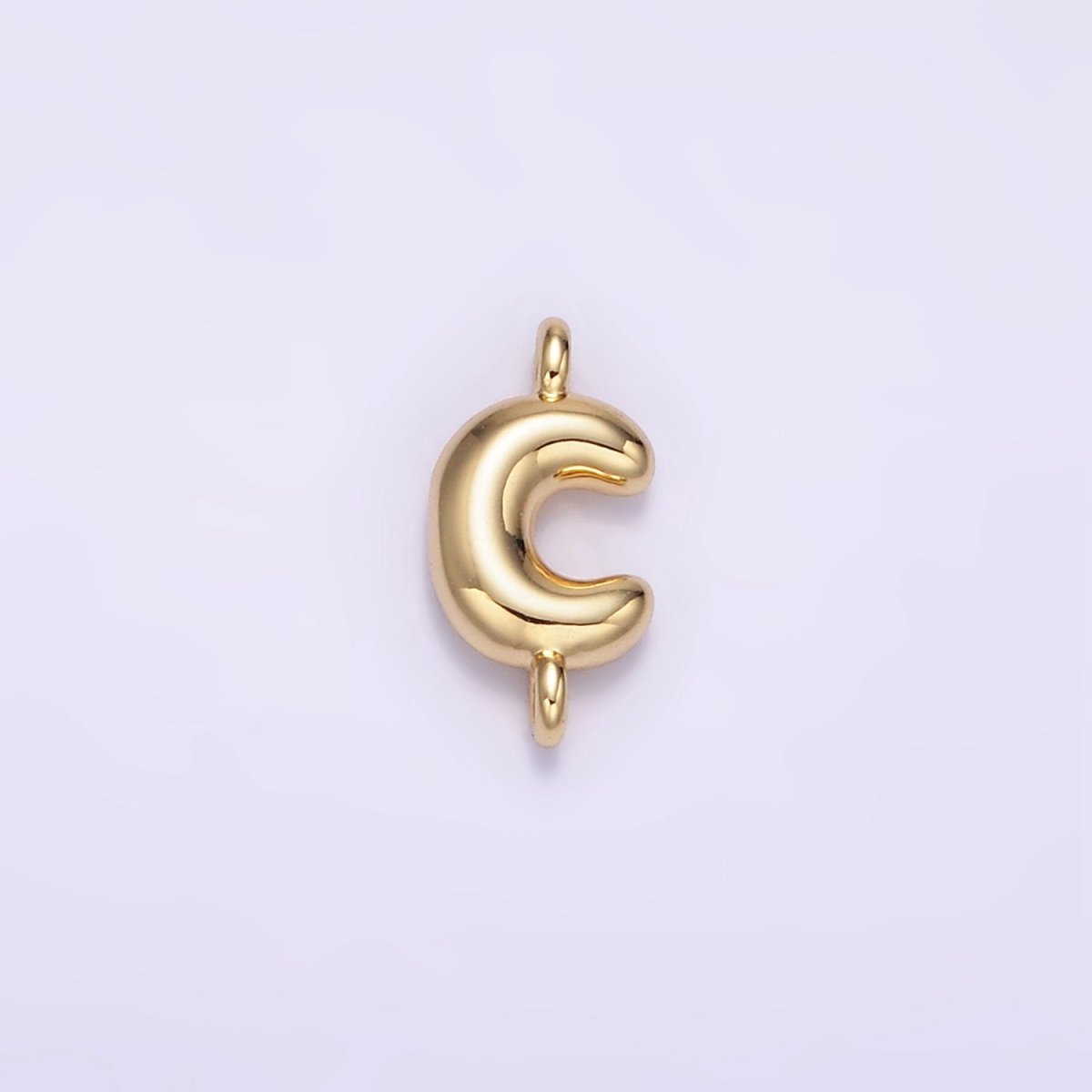 14K Gold Filled 10mm Initial Letter Chubby Balloon Mini Connector | A1539 - A1551