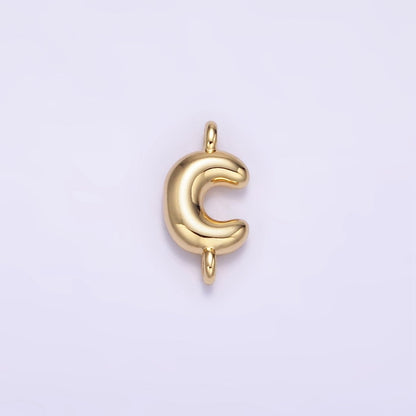 14K Gold Filled 10mm Initial Letter Chubby Balloon Mini Connector | A1539 - A1551
