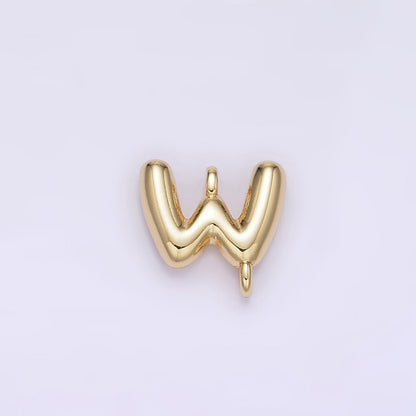 14K Gold Filled 10mm Initial Letter Chubby Balloon Mini Connector | A1539 - A1551