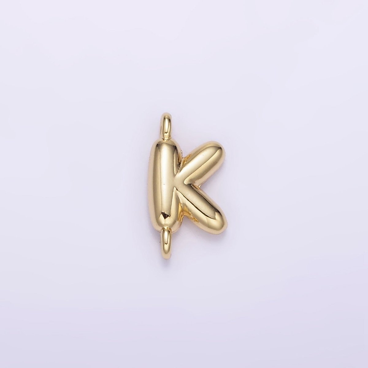 14K Gold Filled 10mm Initial Letter Chubby Balloon Mini Connector | A1539 - A1551