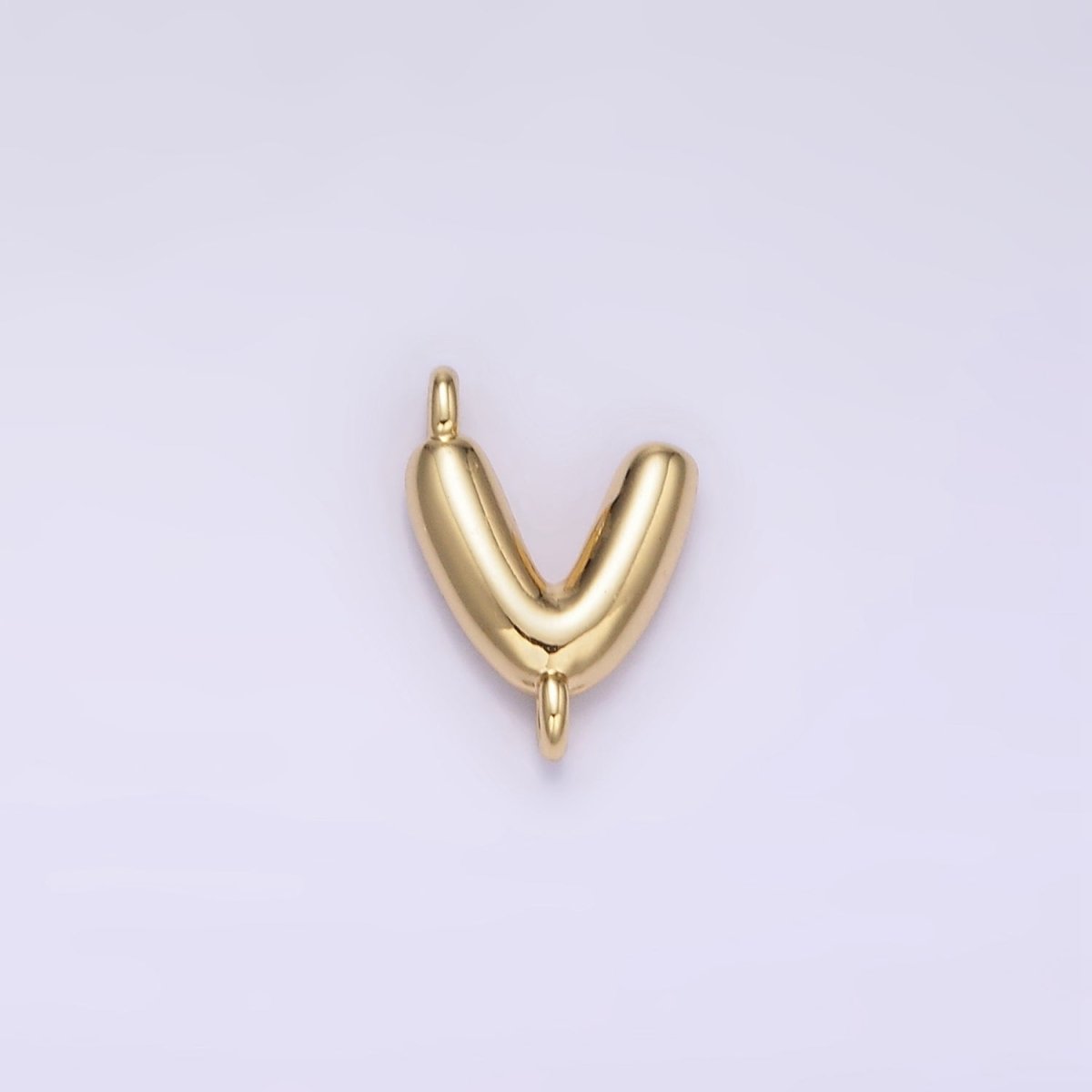 14K Gold Filled 10mm Initial Letter Chubby Balloon Mini Connector | A1539 - A1551