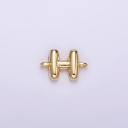14K Gold Filled 10mm Initial Letter Chubby Balloon Mini Connector | A1539 - A1551