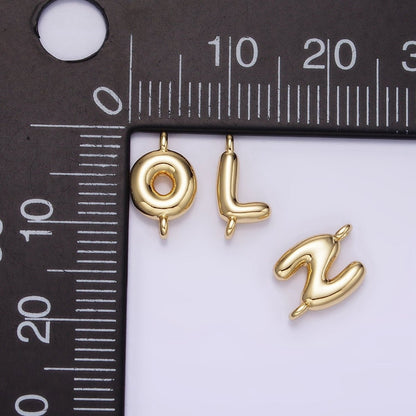 14K Gold Filled 10mm Initial Letter Chubby Balloon Mini Connector | A1539 - A1551
