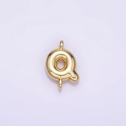 14K Gold Filled 10mm Initial Letter Chubby Balloon Mini Connector | A1539 - A1551