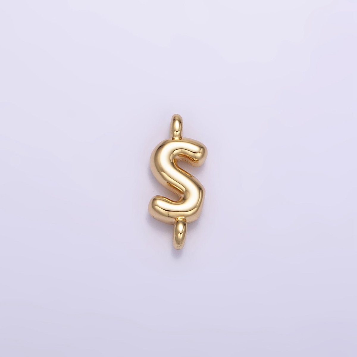 14K Gold Filled 10mm Initial Letter Chubby Balloon Mini Connector | A1539 - A1551