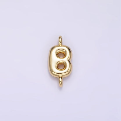 14K Gold Filled 10mm Initial Letter Chubby Balloon Mini Connector | A1539 - A1551