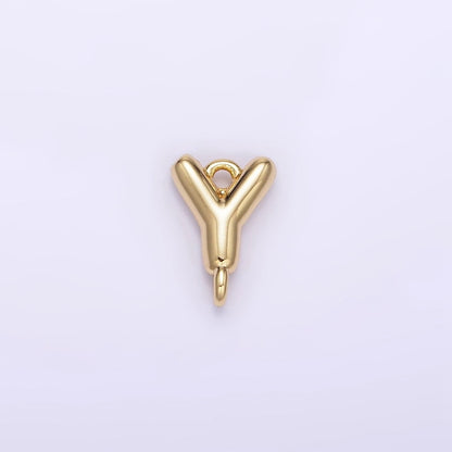 14K Gold Filled 10mm Initial Letter Chubby Balloon Mini Connector | A1539 - A1551