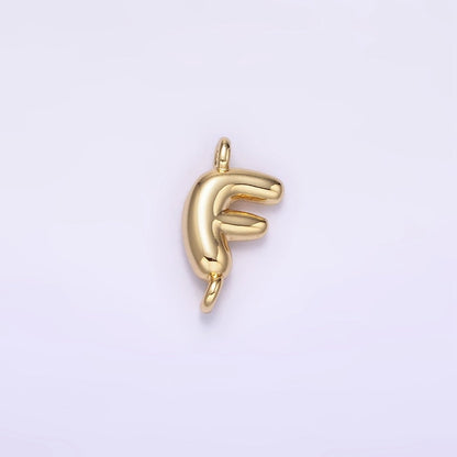 14K Gold Filled 10mm Initial Letter Chubby Balloon Mini Connector | A1539 - A1551