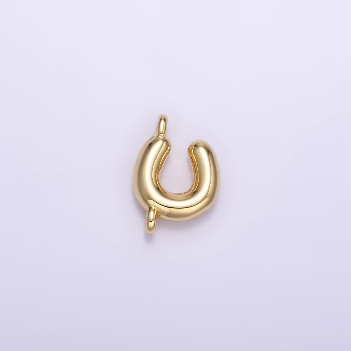 14K Gold Filled 10mm Initial Letter Chubby Balloon Mini Connector | A1539 - A1551