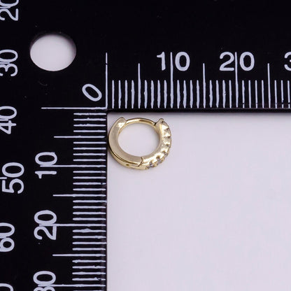 14K Gold Filled 10mm Mini Clear Micro Paved CZ Cartilage Huggie Earrings | AD1025