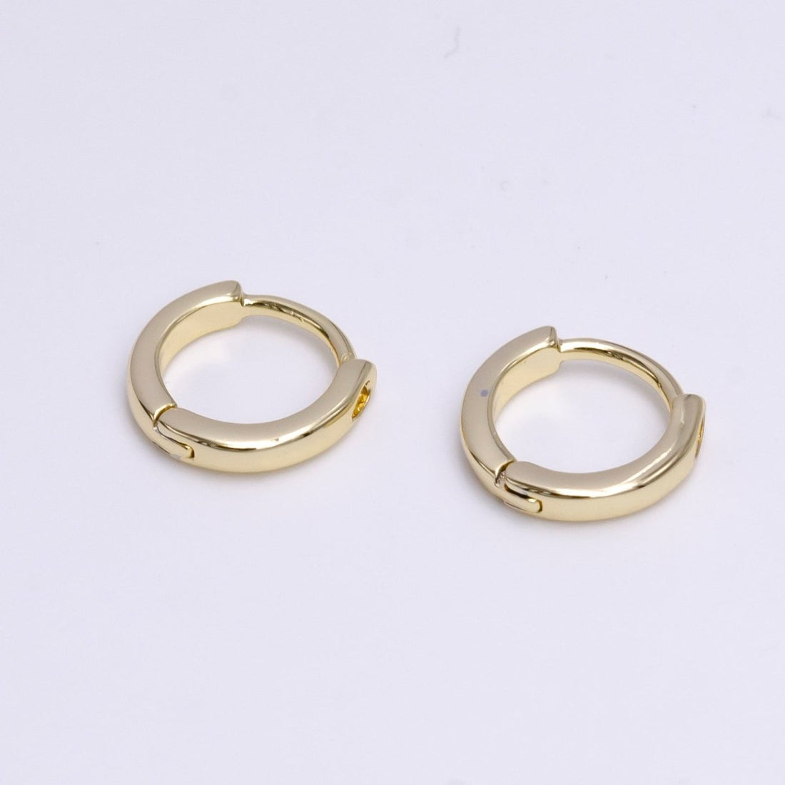 14K Gold Filled 10mm Mini Flat Minimalist Cartilage Huggie Earrings | AD-462