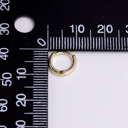 14K Gold Filled 10mm Mini Flat Minimalist Cartilage Huggie Earrings | AD-462