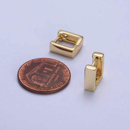 14K Gold Filled 10mm Mini Square Cartilage Huggie Hoop Earrings | AB-237