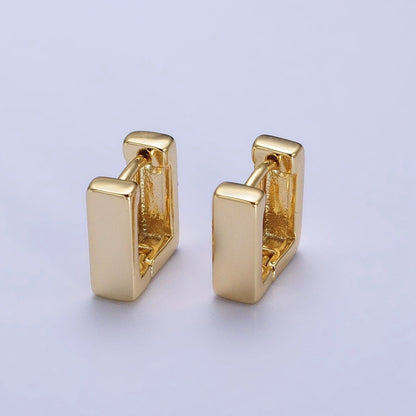 14K Gold Filled 10mm Mini Square Cartilage Huggie Hoop Earrings | AB-237