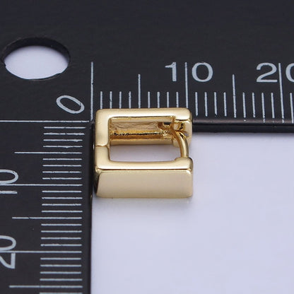 14K Gold Filled 10mm Mini Square Cartilage Huggie Hoop Earrings | AB-237