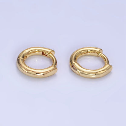 14K Gold Filled 10mm Minimalist Huggie Earring in Gold &amp; Silver | Q028 Q029