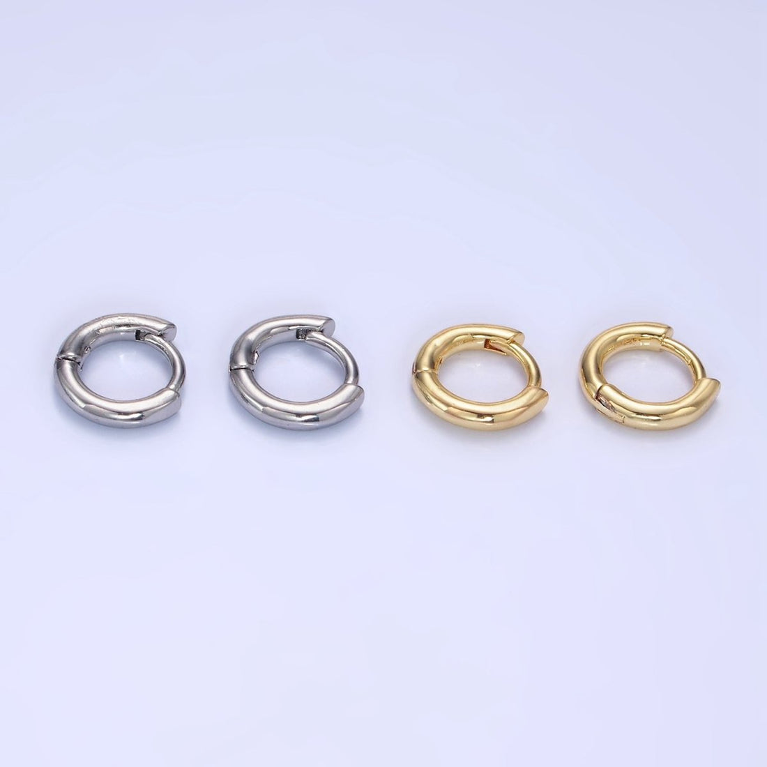 14K Gold Filled 10mm Minimalist Huggie Earring in Gold &amp; Silver | Q028 Q029