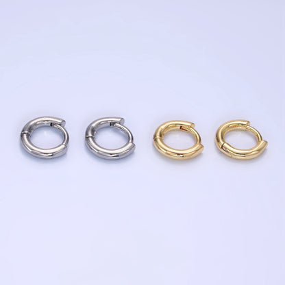 14K Gold Filled 10mm Minimalist Huggie Earring in Gold &amp; Silver | Q028 Q029