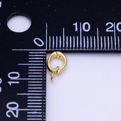 14K Gold Filled 10mm Minimalist Side-Facing Snap Latch Clip On Bail Findings | L058
