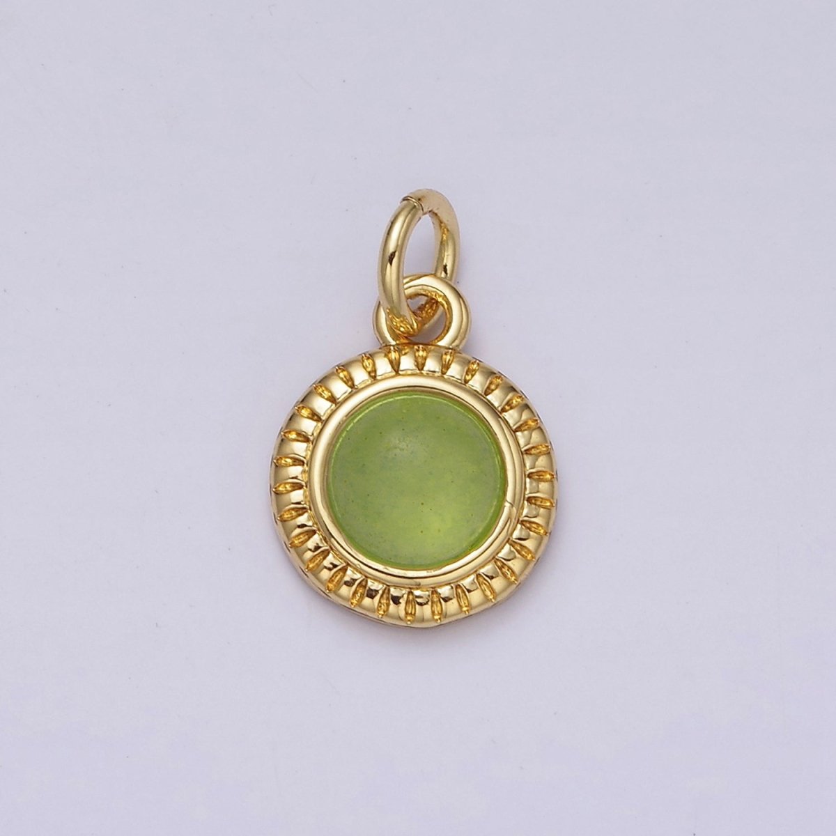 14K Gold Filled 10mm Round Natural Gemstone Lined Connector | AC1517 - AC1528