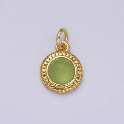 14K Gold Filled 10mm Round Natural Gemstone Lined Connector | AC1517 - AC1528