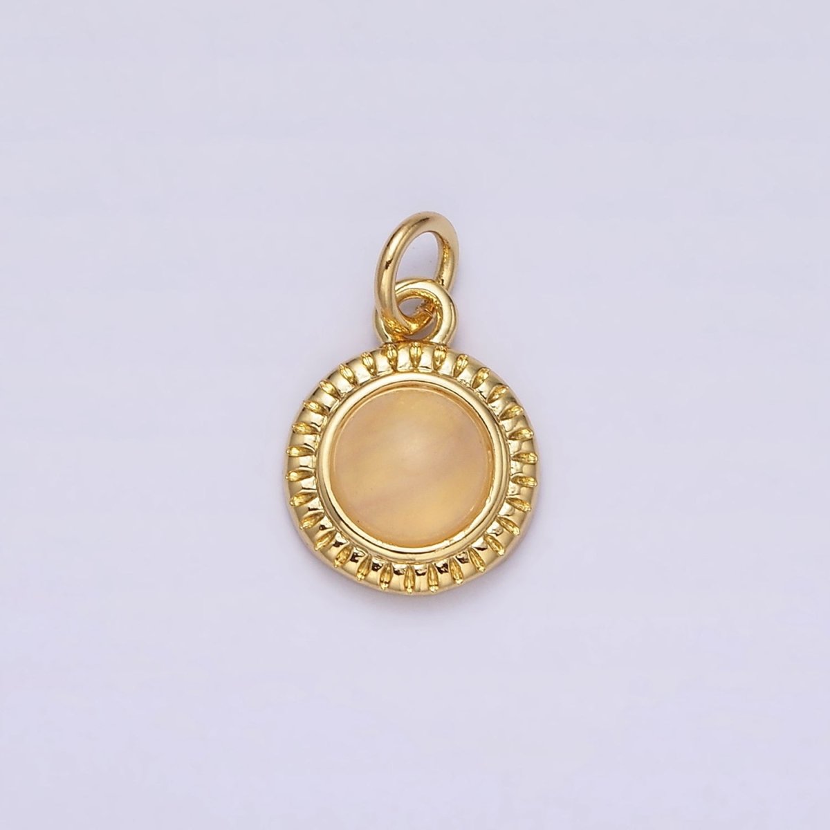 14K Gold Filled 10mm Round Natural Gemstone Lined Connector | AC1517 - AC1528