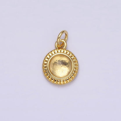 14K Gold Filled 10mm Round Natural Gemstone Lined Connector | AC1517 - AC1528