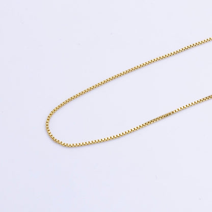 14K Gold Filled 1.1mm Box Chain 17.5 Inch Necklace | WA-02513