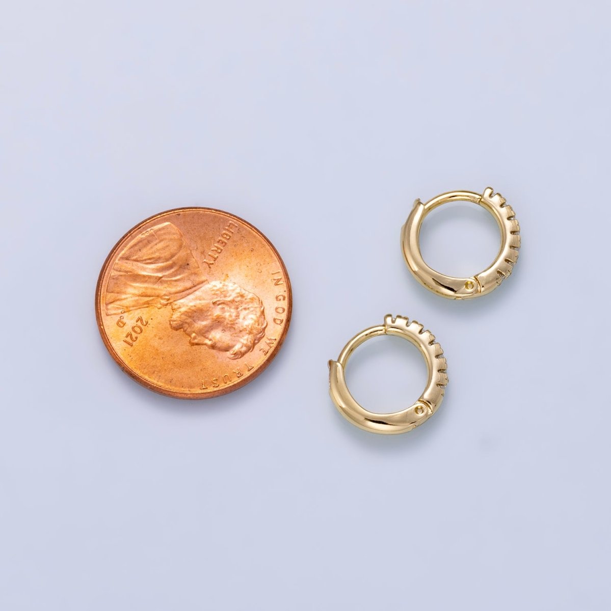 14K Gold Filled 11mm Micro Paved CZ Cartilage Huggie | Earrings-00685