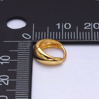 14K Gold Filled 11mm Mini Round Dome Cartilage Huggie Earrings | AD1372