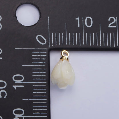 14K Gold Filled 11mm Tulip Flower Shell Pearl Drop Charm | AG688