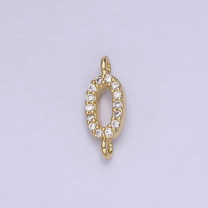 14K Gold Filled 12mm "0" Zero Micro Paved CZ Connector | G289