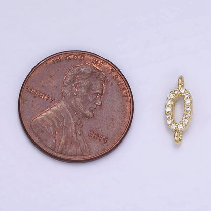 14K Gold Filled 12mm "0" Zero Micro Paved CZ Connector | G289