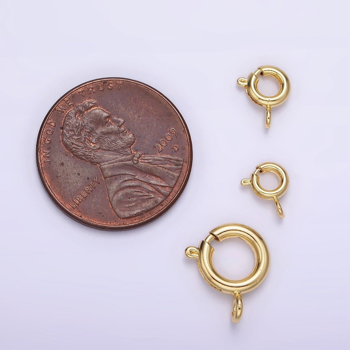 14K Gold Filled 9mm, 6mm, 5mm Spring Ring Clasps Closure Findings Supply | Z530 - Z532