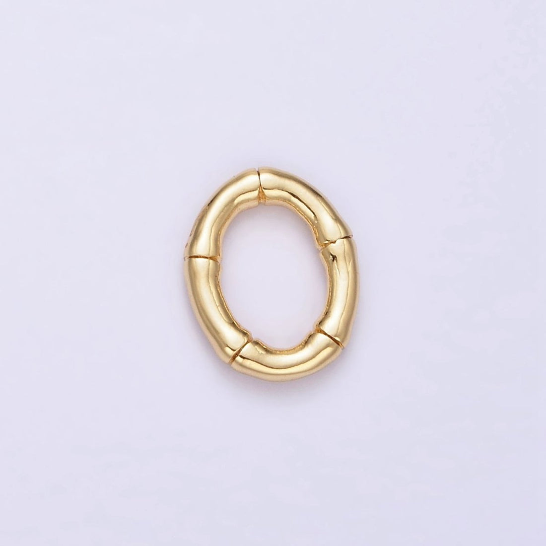 14K Gold Filled 12mm Bamboo Oval Link Minimalist Findings Supply | Z576