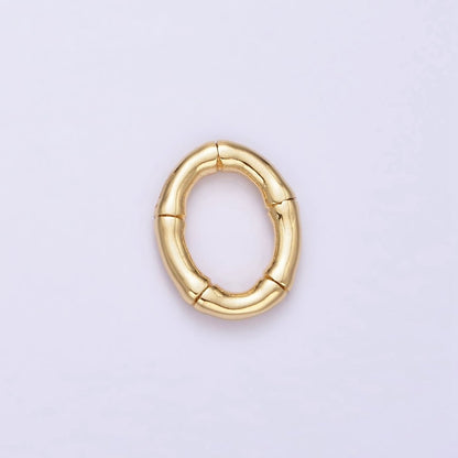 14K Gold Filled 12mm Bamboo Oval Link Minimalist Findings Supply | Z576