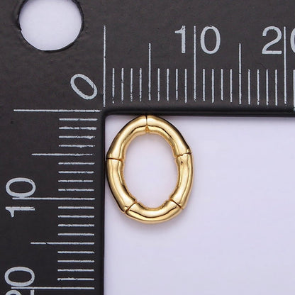 14K Gold Filled 12mm Bamboo Oval Link Minimalist Findings Supply | Z576